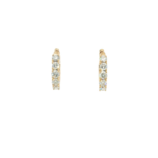 14K 0.88ctw Diamond Huggie Hoop Earrings