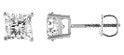 14 Karat White 4-Prong Stud Lab Grown Diamond Earrings