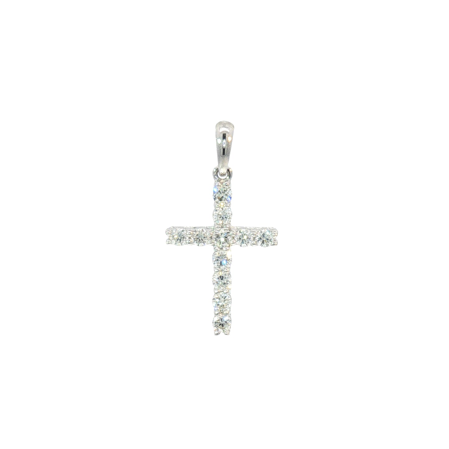 14K 1/2ctw Petite Diamond Cross Pendant