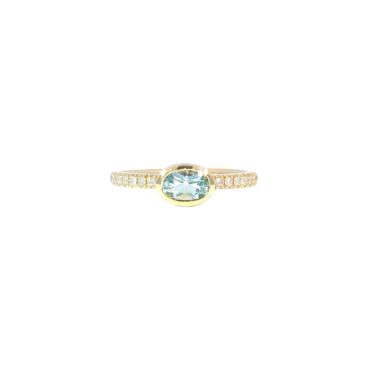 14K East West Aquamarine Fashion Ring
