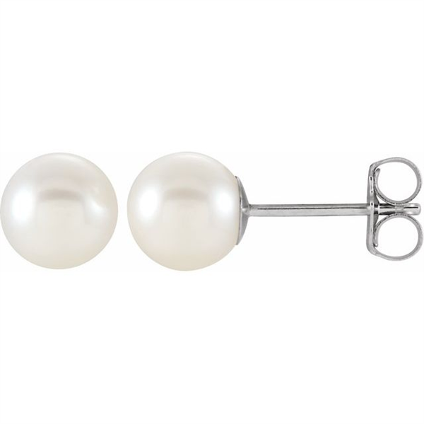 14K 6mm Pearl Stud Earrings