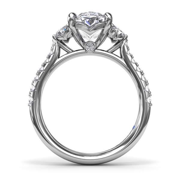 14K Marquise Accented Semi-Mount Diamond Engagement Ring