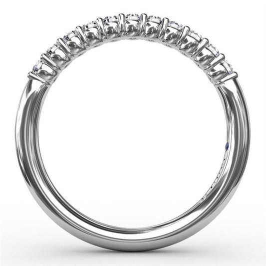 14 Karat White Gold Diamonds Delicate Shared Prong Wedding Band