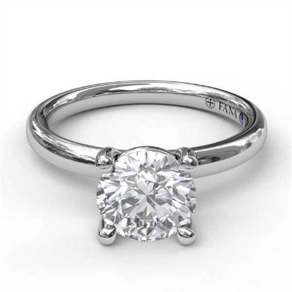 14 Karat White Gold Diamonds Solitaire Semi-Mount Engagement Ring