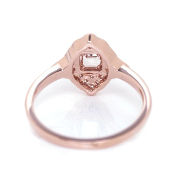 14 Karat Rose Gold Morganite Marquise Halo Fashion Ring