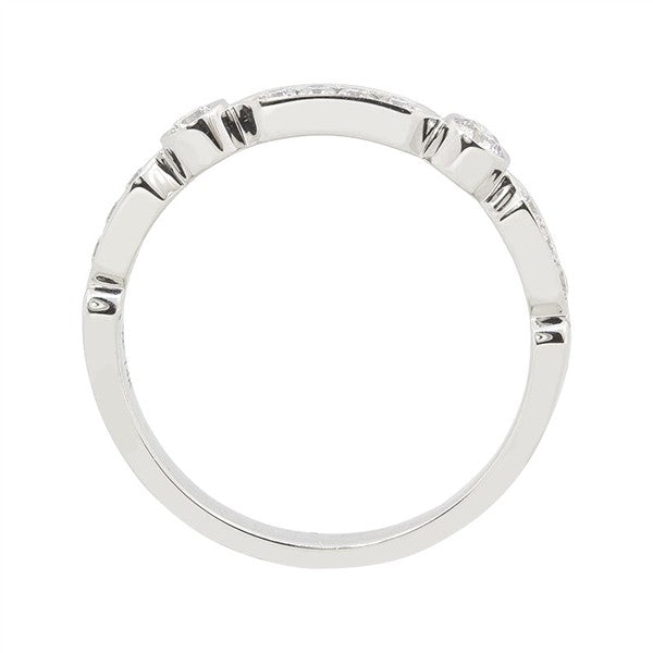 14 Karat White Gold Diamond Bezel & Pave Wedding Band