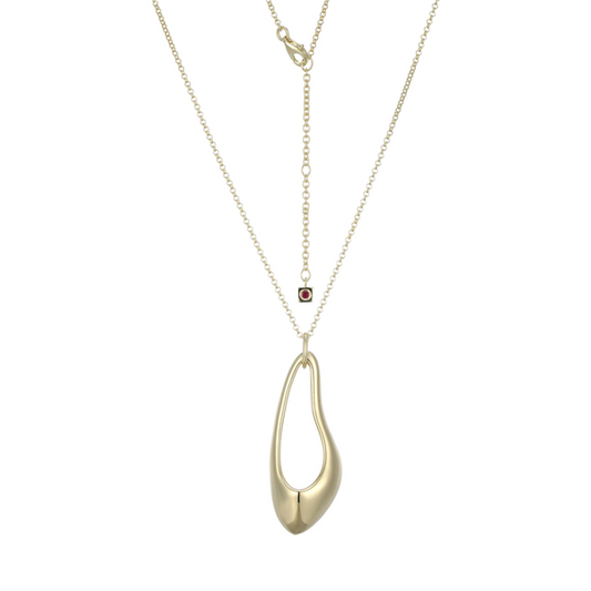 14K Gold Plated Drip Hoop Silver Necklace