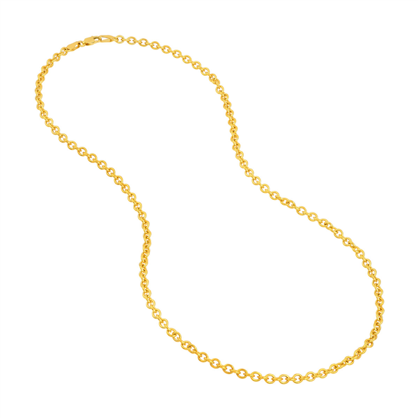14 Karat Yellow Gold 3.3mm Open Cable Chain
