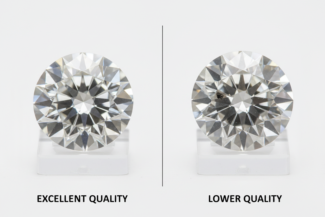comparing two diamonds. One is worse than the other