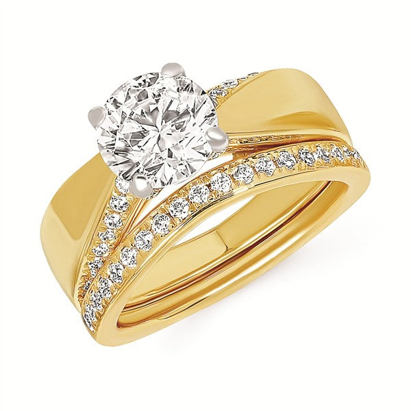 14K Wide Bypass Diamond Semi-Mount Engagement Ring