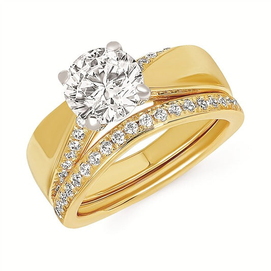 14K Wide Bypass Diamond Semi-Mount Engagement Ring
