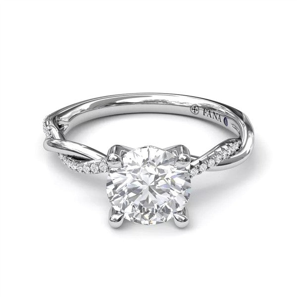 14 Karat White Gold Diamond Semi-Mount Engagement Ring