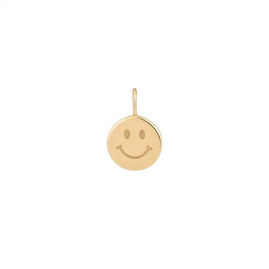 14K Yellow Gold Smiley Face Charm