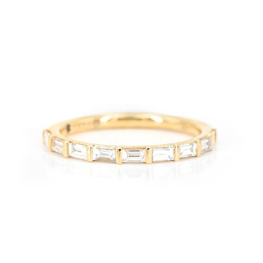 14K East West Bar Set Baguette Diamond Wedding Band