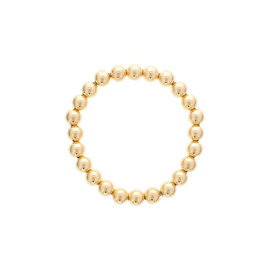 Gold Filled 8mm Round Bead Stretch Bracelet
