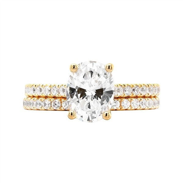 14K Oval Cathedral Diamond Semi-Mount Engagement Ring