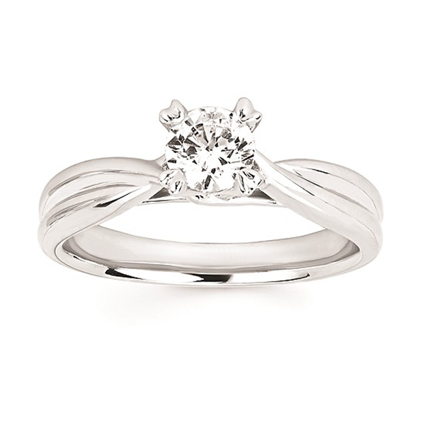14K White Gold Twist Semi-Mount Ring