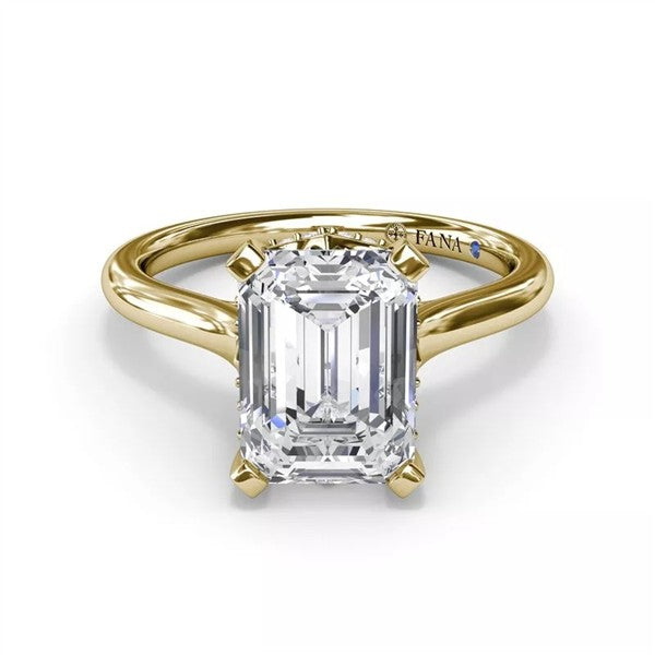 14K Diamond Hidden Halo Semi-Mount Engagement Ring