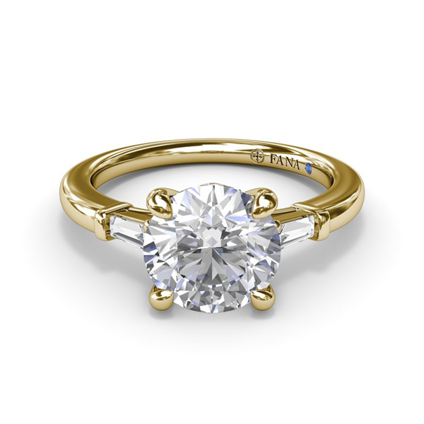 14K Tapered Baguette Diamond Semi-Mount Engagement Ring