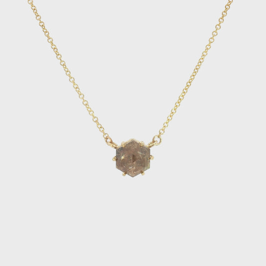 14 Karat Yellow Diamond Stationary Necklace