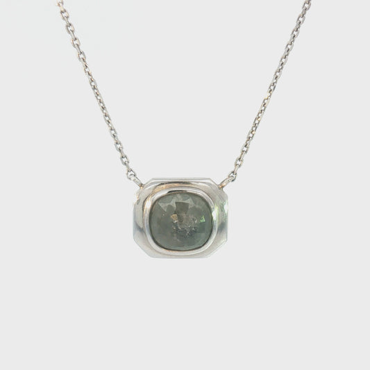 14K Boxy Bezel "Antwerp Collection" Rose Cut Brown Diamond Necklace