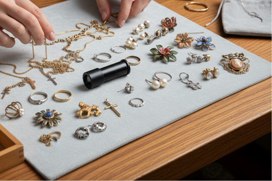 take out magnifying glasses and just have small loupe 